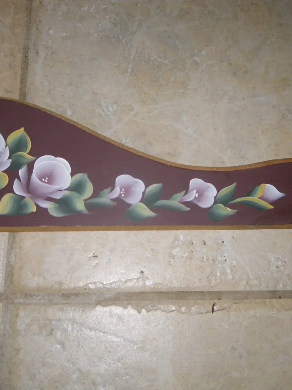 Lovely Hand Painted Flowers Wooden Transom Topper Wall Art Architecture Decor